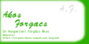 akos forgacs business card